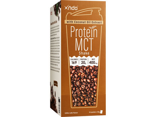 Xndo Protein MCT Coffee Latte Shake Front Panel