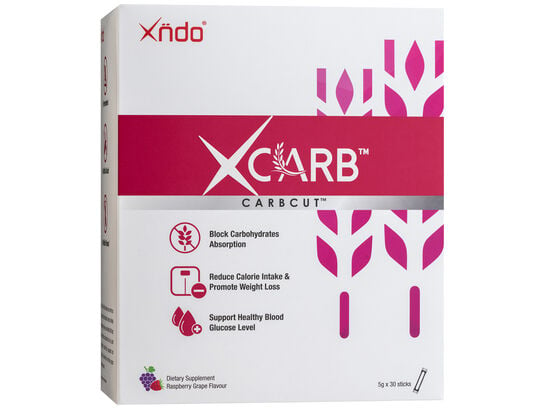 Xndo Xcarb Raspberry Grape Carb Blocker - Front Panel Pkg Box